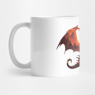 Dragon Silhouette - Fantasy Landscape Design Mug